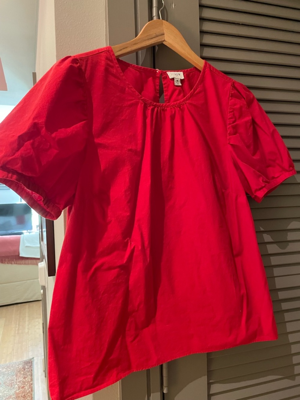 J. Crew Bright Red Short-Sleeve Blouse